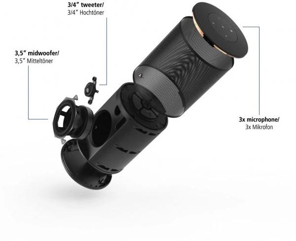 Hama SIRIUM 1400 ABT Aktiver Multimedia-Lautsprecher Schwarz 7 Hama SIRIUM 1400 ABT Aktiver Multimedia-Lautsprecher Schwarz – Bild 5